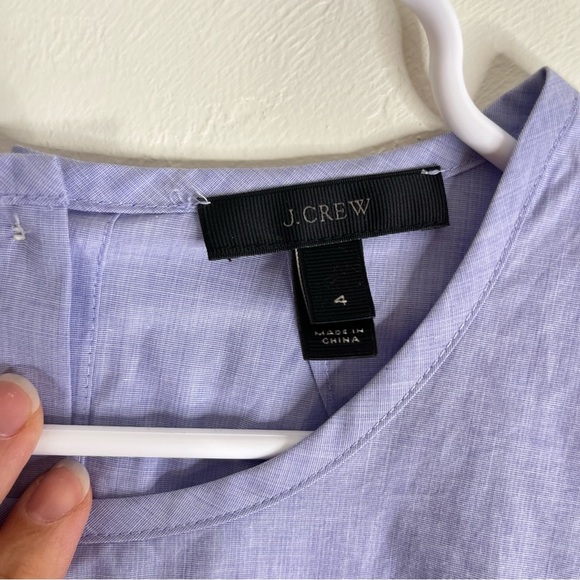 J. Crew Button Back Blue Bell Sleeve Cotton Top Small 4 - Picture 4 of 9